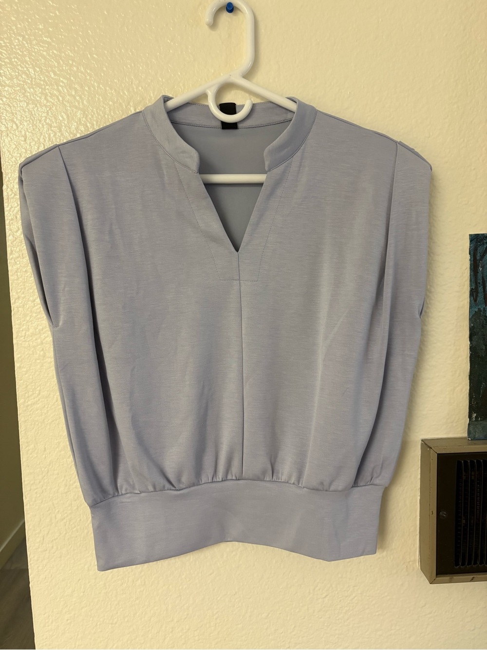 V-Neck Solid Pleated Top